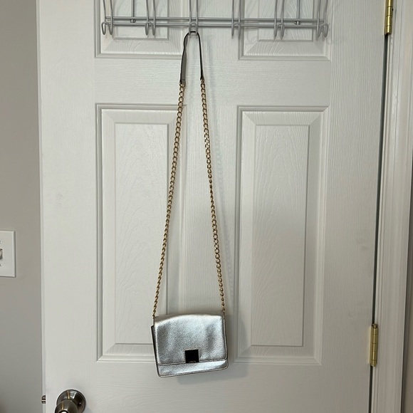 Lodis Silver Cross body mini bag with gold hardware/chain - Picture 1 of 4